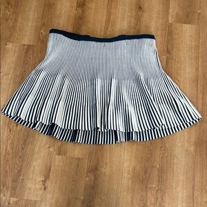 Chic Black and White Striped A-Line Skirt NWOT